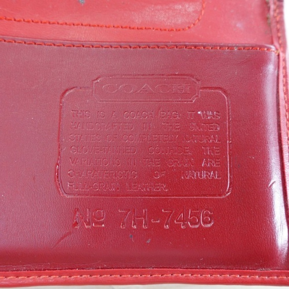Vintage Coach Wallet Womens Red Clutch Trifold Long Purse Card Check‎ USA FLAWED - Picture 4 of 16